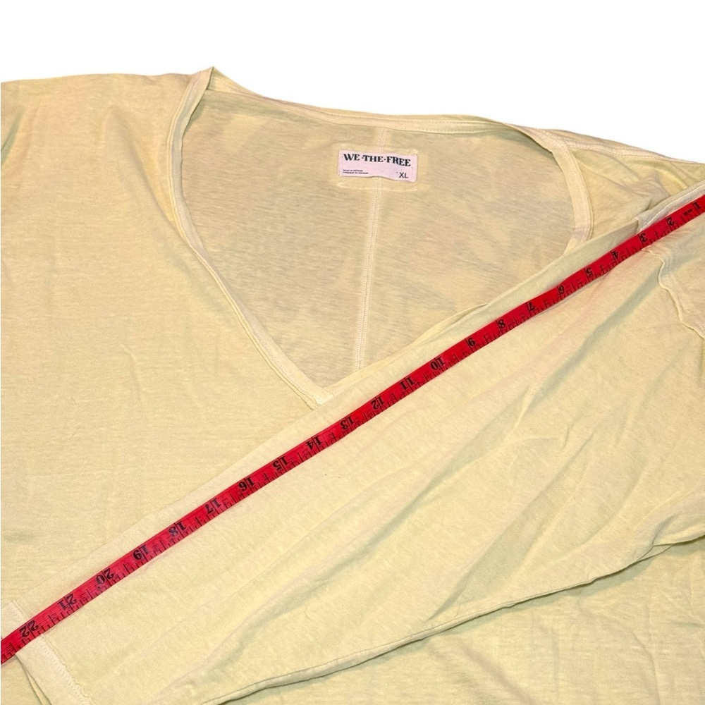 NWOT We The Free Yellow Long Sleeve On My Mind V-Neck Top | Sz XL - Picture 7 of 8